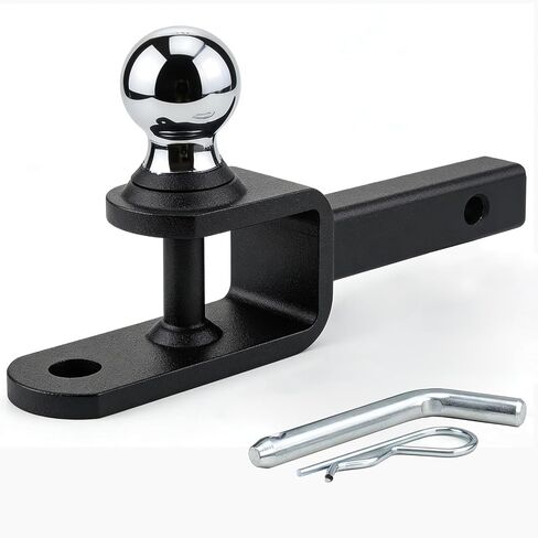 ATV/UTV Trailer Hitch Ball Mount with 2“ Hitch Ball, Fits 2-Inch Receiver, Includes Pin & Clip, 5/8-Inch Clevis Pin Compatible, Matte Black Powder Coat Finish in Kuwait