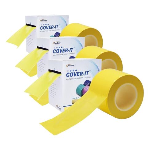 Cover-It Barrier Film, Adhesive Tape Sheets to Protect Hard Surfaces, 1200 Sheets, 4 Inches x 6 Inches, Black in Saudi Arabia