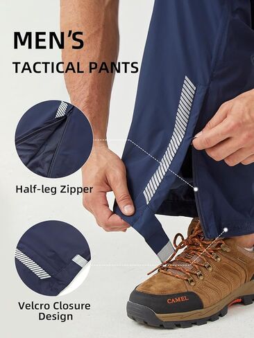 Men's Packable Rain Pants Waterproof Windproof Outdoor Rain Overpants for Hiking Fishing Daily Work in Kuwait