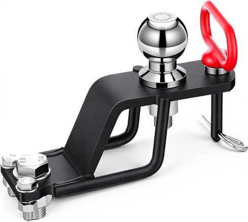 Timtin 3-Way ATV/UTV Trailer Hitch Adapter with 2'' Ball Head, Magnetic Hitch Pin, 3500 lbs for Trailer Hitches Adapter, 3" Drop/Rise, 3 in1 Mounting Options Compatible with Garden Tractor Lawn Mower in Kuwait