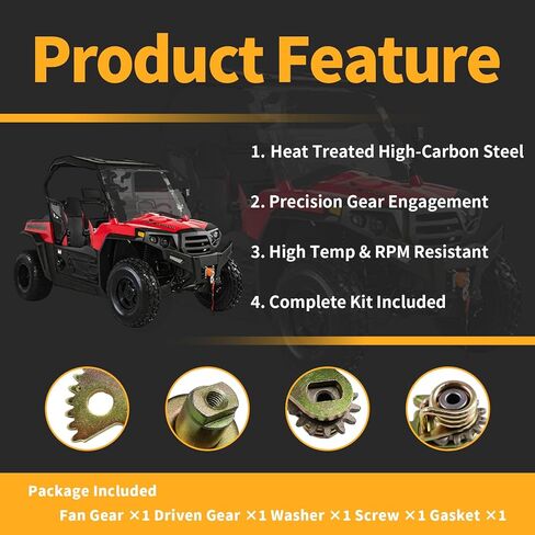 Gearshift Fan Gear Set for Axis 500 700, Hisun 500 700 UTV, Massimo MSU500 MSU700, Coleman UT500 UT700, Bighorn 500 700, Challenger 500 700 Fan Gear Replaces 23320-004-0000 in Kuwait