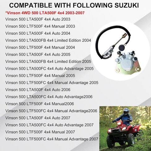 مجموعة ماسك الفرامل الخلفية والأسطوانة الرئيسية متوافقة مع قطع غيار سوزوكي فينسون 4WD 500 LTA500F 4x4 2003-2007 OEM # 69100-03GF0-999، 69100-03GH0-999 69600-07G00 in Kuwait