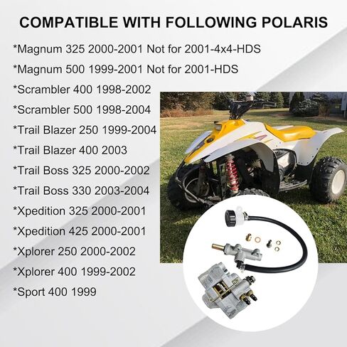 Rear Brake Caliper & Master Cylinder Compatible with Polaris Sportsman 400 500 Diesel 455 Worker 500 2001 2002 OEM # 1910301 1910553 1910479 in Kuwait