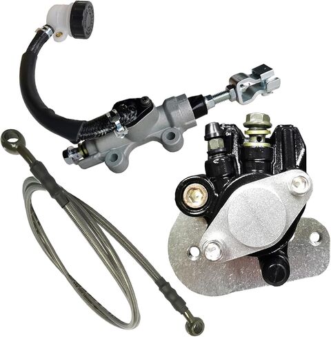 Rear Brake Caliper & Master Cylinder & Brake Hose Line Set Direct Replacement Compatible with Honda TRX400EX 2005-2008 TRX400X 2009-2014 OEM # 43250-HN1-A41 43510-HN1-016 43510-HN1-006 in Kuwait