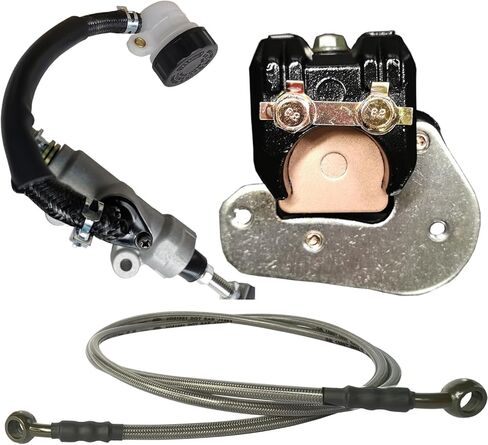 Rear Brake Caliper & Master Cylinder & Brake Hose Line Set Direct Replacement Compatible with Honda TRX400EX 2005-2008 TRX400X 2009-2014 OEM # 43250-HN1-A41 43510-HN1-016 43510-HN1-006 in Kuwait