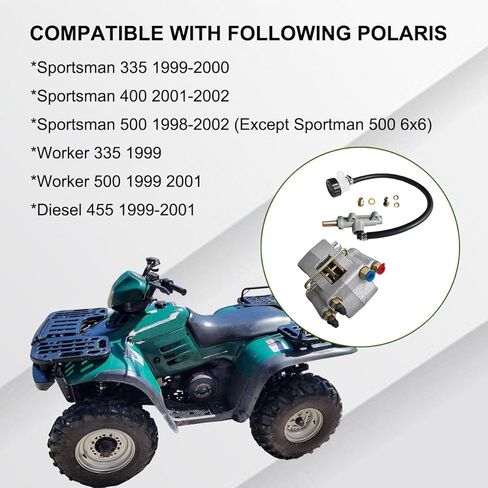 Rear Brake Caliper & Master Cylinder & Brake Hose Line Compatible with Polaris Sportsman 500 335 Worker 335 500 Diesel 455 1999-2000 OEM # 1910301 1930818 1910441 1910305 1910366 in Kuwait