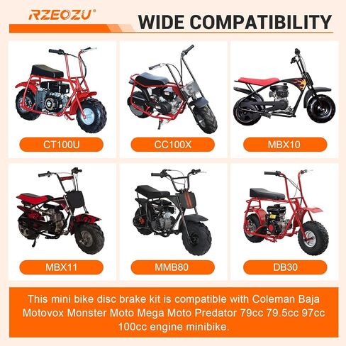 طقم دوار فرامل قرص الدراجة الصغيرة 180 مم مع استبدال فرجار الفرامل الخلفية لـ Monster Mega Moto 80 105cc Coleman CT100U CC100X RT100 Baja Doodlebug DB30 GMB100 Motovox MBX10 MBX11 Minibike Parts in Kuwait