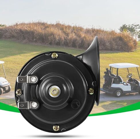 XUANYUDG0769 Universal 12V HIGH Note Horn,Golf Cart Horn Kit with Adjustable Volume,Upgrade Waterproof Replacement Kit Fit for EZGO Club Car Yamaha, Compatible with Motorcycle,UTV,ATV,Boat,Black horn in Kuwait