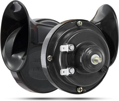 XUANYUDG0769 Universal 12V HIGH Note Horn,Golf Cart Horn Kit with Adjustable Volume,Upgrade Waterproof Replacement Kit Fit for EZGO Club Car Yamaha, Compatible with Motorcycle,UTV,ATV,Boat,Black horn in Kuwait