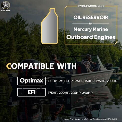 833069T9 Oil Tank for Mercury Optimax 110 / 115 / 135 / 150 / 175 / 200 / 225 / 240 HP EFI Engines (2000-2014) - 1200-8M0063190 Oil Reservoir for Sportjet Mariner Pro XS Series in Kuwait
