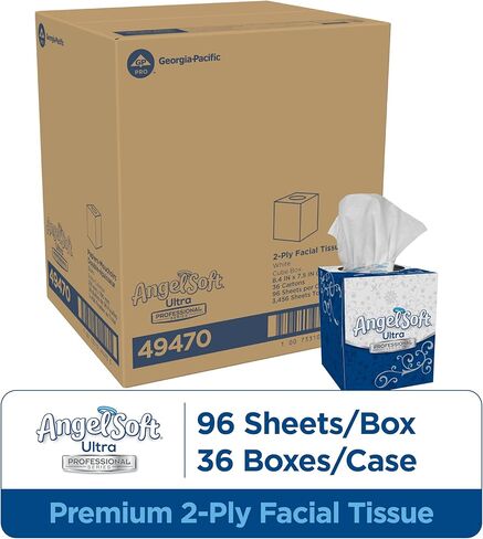 مناديل الوجه Angel Soft Ultra Professional Series الفاخرة المكونة من طبقتين من GP PRO (جورجيا والمحيط الهادئ)، صندوق مسطح، 30 صندوقًا في كل علبة، 126 ورقة في كل صندوق in Saudi Arabia
