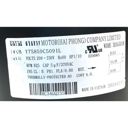 Replacement for Zhongshan Broad-Ocean Y7S859C5091L Condenser Motor HC34GQ235 230V Used MB302 Compatible with Y7S859C5091L. in Kuwait
