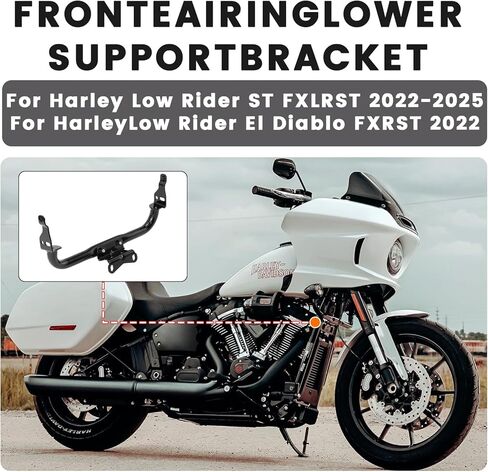 دعامة إشارة الانعطاف ذات الدعم السفلي باللون الأسود لدراجة Harley Softail Low Rider ST FXLRST/El Diablo FXRST 2022 2023 2024 2025 in Kuwait