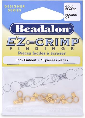 Artistic Wire Beadalon EZ-Crimp End Nickel Free Gold Plated, 10-Piece in Saudi Arabia