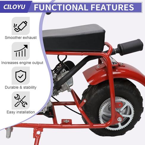 كاتم صوت ماسورة عادم الدراجة الصغيرة المركزية، المرحلة 2، استبدال لكولمان CT100U ماسيمو MB100 GMB100 Minibike Predator 79cc Lifan 154F 3.0HP أجزاء المحرك 62 مم فلتر هواء in Kuwait