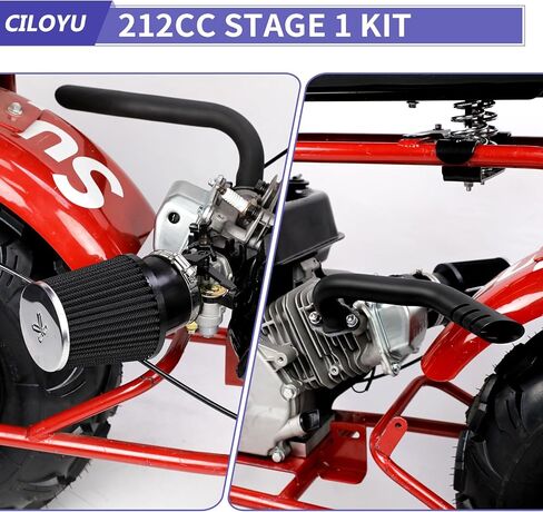 أنبوب عادم الدراجة الصغيرة 212 المرحلة 1 عدة بديلة لمحرك بريداتور 212cc 224cc 196cc كولمان CT200U CT200-EX BT200X Baja Warrior MB200 Axis M200 Mini Bike Go Kart Parts 62 مم فلتر هواء in Kuwait