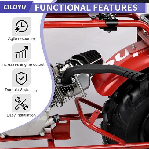 أنبوب عادم الدراجة الصغيرة 212 المرحلة 1 عدة بديلة لمحرك بريداتور 212cc 224cc 196cc كولمان CT200U CT200-EX BT200X Baja Warrior MB200 Axis M200 Mini Bike Go Kart Parts 62 مم فلتر هواء in Kuwait