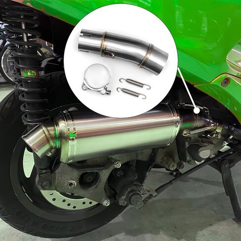 أنبوب منتصف عادم الدراجة النارية، أنبوب توصيل محول كاتم صوت العادم، متوافق مع Kawasaki Ninja 250 300 400 500 650 Z250 Z300 Z400 Z500 Z650 2018-2024 in Kuwait