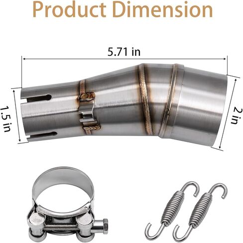 Motorcycle Exhaust Slip-On, Compatible with Ninja 250/300/Z250/Z300 (2008-2017), Stainless Steel Muffler Pipe, High Performance Aftermarket Replacement in Kuwait