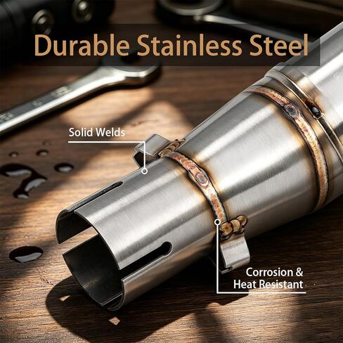 Motorcycle Exhaust Slip-On, Compatible with Ninja 250/300/Z250/Z300 (2008-2017), Stainless Steel Muffler Pipe, High Performance Aftermarket Replacement in Kuwait