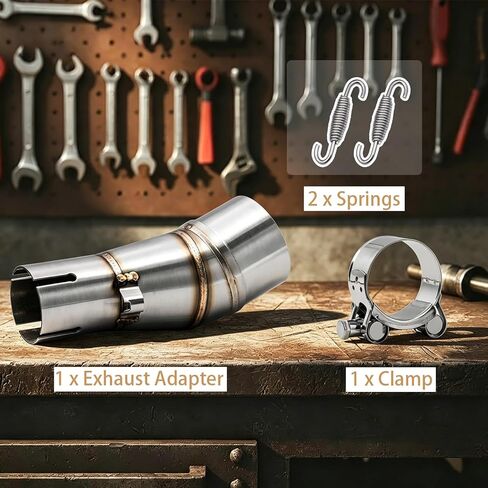 Motorcycle Exhaust Slip-On, Compatible with Ninja 250/300/Z250/Z300 (2008-2017), Stainless Steel Muffler Pipe, High Performance Aftermarket Replacement in Kuwait
