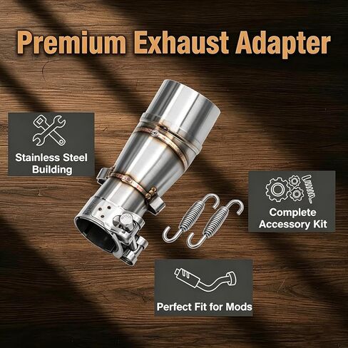 Motorcycle Exhaust Slip-On, Compatible with Ninja 250/300/Z250/Z300 (2008-2017), Stainless Steel Muffler Pipe, High Performance Aftermarket Replacement in Kuwait