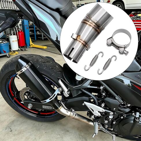 Motorcycle Exhaust Slip-On, Compatible with Ninja 250/300/Z250/Z300 (2008-2017), Stainless Steel Muffler Pipe, High Performance Aftermarket Replacement in Kuwait