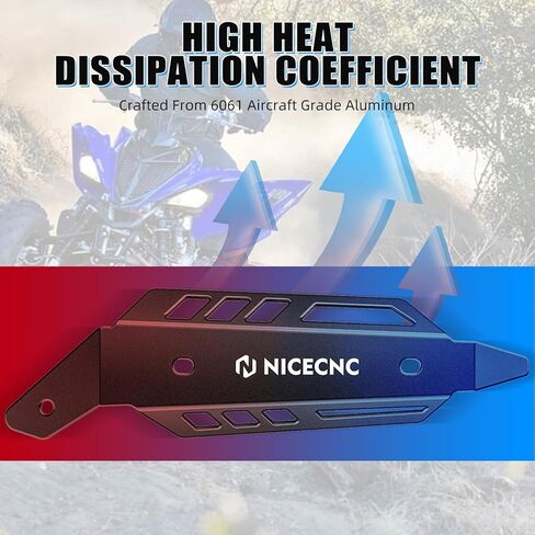 NICECNC Motorcycle Mid Exhaust Shield Compatible with Yamaha Raptor 700/R/SE/Secial 2015-2026, Black in Kuwait