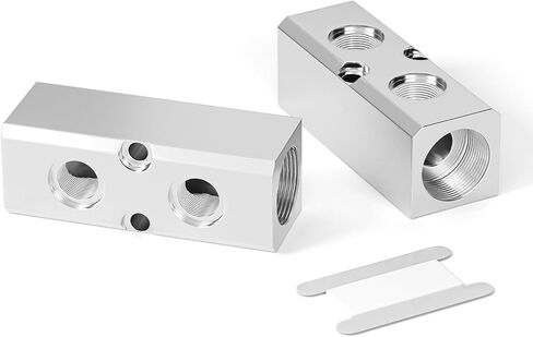 TAILONZ PNEUMATIC 1/2"NPT مدخل و1/4" NPT مخرج 10 طرق تحويل كتلة الألومنيوم كتلة توزيع الهواء الهوائية لمصدر الهواء المضغوط والعادم 2 قطعة in Kuwait