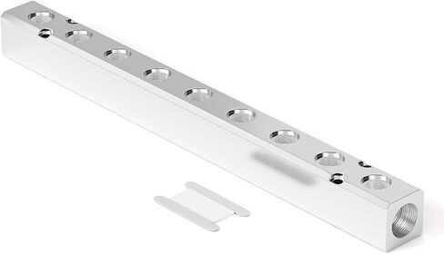 TAILONZ PNEUMATIC 1/2"NPT مدخل و1/4" NPT مخرج 10 طرق تحويل كتلة الألومنيوم كتلة توزيع الهواء الهوائية لمصدر الهواء المضغوط والعادم 2 قطعة in Kuwait