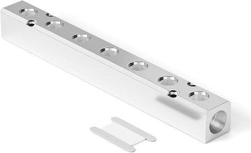 TAILONZ PNEUMATIC 1/2"NPT مدخل و1/4" NPT مخرج 10 طرق تحويل كتلة الألومنيوم كتلة توزيع الهواء الهوائية لمصدر الهواء المضغوط والعادم 2 قطعة in Kuwait