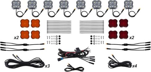 مجموعة مصابيح LED للصخور ذات اللون الواحد من سلسلة Diode Dynamics Stage (8 عبوات)، مع حوامل مغناطيسية in Kuwait