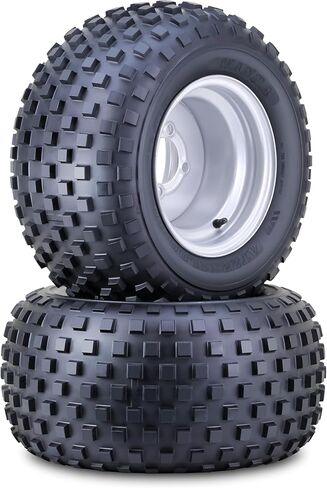 إطار وعجلة WANDA ATV مقاس 22X11-10 مع 4 عروات على عجلات فضية PCD مقاس 4 بوصات 10048، Pk 2 in Kuwait