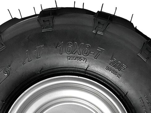 عجلات وإطارات Go Kart مقاس 16 × 8-7 مع محاور خلفية، مجموعة مكونة من 2 إطارات مقاس 7 بوصة لمركبات ATV وUTV وQuad ودراجة صغيرة وجزازة العشب، 110cc-125cc، متوافقة مع Taotao وKazuma وRoketa وColeman - 3 مسامير بنمط مسمار 78 مم in Kuwait