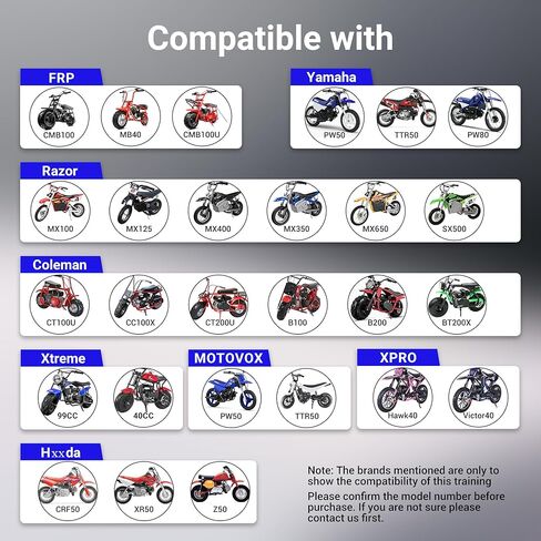 مثبتات عجلة تدريب Dirtbike تناسب 50cc 49cc للأطفال على الطرق الوعرة دراجات نارية عجلات تدريب متوافقة مع الدراجة الترابية الغازية والكهربائية MX125/MX350/MX400/MX650 PW50/TTR50 CRF50 XR50 Z50 in Kuwait