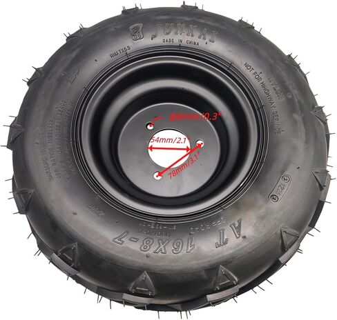 مجموعة إطارات حافة العجلة اليسرى 7 بوصة لـ 50cc 90cc 110cc 125cc ATVs & Go Karts تتضمن إطار 16x8-7 حافة مسمار 79 مم in Kuwait