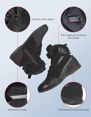 KEMIMOTO Motorcycle Boots Men CE Certification Ankle, Thick Heel Protection Mesh Breathable Motorcycle Riding Shoes for Commuting,Motor-Travel,Trekking,Hiking in Kuwait