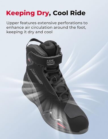KEMIMOTO Motorcycle Boots Men CE Certification Ankle, Thick Heel Protection Mesh Breathable Motorcycle Riding Shoes for Commuting,Motor-Travel,Trekking,Hiking in Kuwait