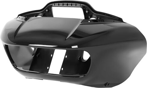 مجموعة الهدايا الداخلية والخارجية من ALMULOO متوافقة مع 2015-2024 Harley Davidson Road Glide / 2018-2024 CVO Road Glide Fairings الأمامية السوداء اللامعة من بلاستيك ABS in Kuwait