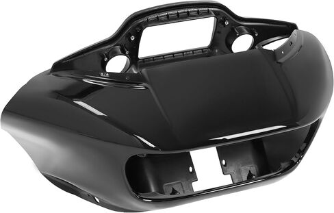 مجموعة الهدايا الداخلية والخارجية من ALMULOO متوافقة مع 2015-2024 Harley Davidson Road Glide / 2018-2024 CVO Road Glide Fairings الأمامية السوداء اللامعة من بلاستيك ABS in Kuwait