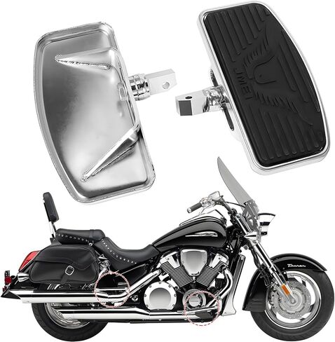 Adjustable Motorcycle Floorboards, Universal Driver Rider Passenger Footboards Footrest Foot Pegs Accessories for Honda VTX1300/1800 Shadow 1100 Yamaha V Star 650 Suzuki C50 Kawasaki Front Rear Pedal in Kuwait