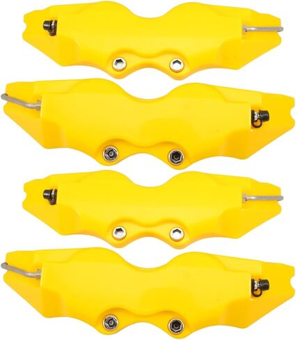 2Pcs 3D Style Yellow Brake Caliper Covers Set for Front and Rear Disc Brake Protection Kit for Cars Sturdy Easy Installation in Kuwait