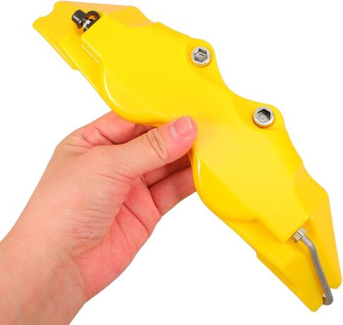 2Pcs 3D Style Yellow Brake Caliper Covers Set for Front and Rear Disc Brake Protection Kit for Cars Sturdy Easy Installation in Kuwait