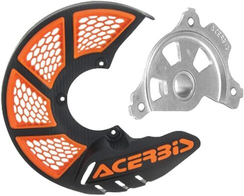 غطاء قرص أمامي بفتحات تهوية Acerbis X-Brake مع طقم تثبيت أسود/برتقالي مع حامل أسود متوافق مع KTM 250/300 XC 2015-2026/250/300 XC-W/350 EXC-F 2016-2026/500 EXC-F 17-26 -2403110001/2449495229 in Kuwait