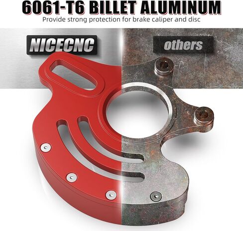 NICECNC Rear Caliper Bracket Disc Brake Guard 11mm Aluminum Compatible with Yamaha YFZ450R 2009 2010 2011 2012 2013-2023, YFZ450RSE 2017 2018 2019 2020 2021 2022 2023, See Fitments Red in Kuwait