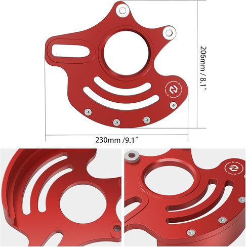 NICECNC Rear Caliper Bracket Disc Brake Guard 11mm Aluminum Compatible with Yamaha YFZ450R 2009 2010 2011 2012 2013-2023, YFZ450RSE 2017 2018 2019 2020 2021 2022 2023, See Fitments Red in Kuwait