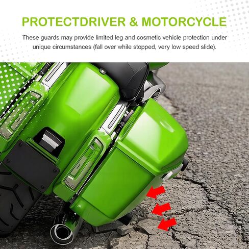 2023-2026 Street Glide Road Glide Saddlebag Guard Crash Bar متوافق مع Harley Davidson Touring FLTRX FLHX FLHXU FLTRXSE FLHXSE FLTRXSTSE شريط أسود مع قضبان دعم in Kuwait