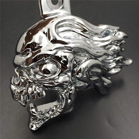 MT246-009-CD Chrome Ghost Head Wind head horn cover Compatible with 1992 and up Harley-Davidson with side mount Inchescowbell Inches and all V-rod's in Kuwait