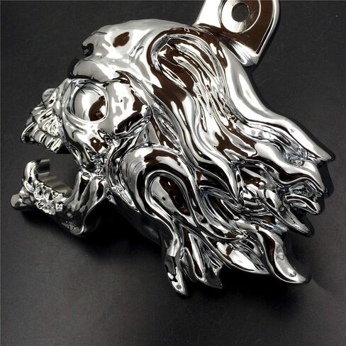 MT246-009-CD Chrome Ghost Head Wind head horn cover Compatible with 1992 and up Harley-Davidson with side mount Inchescowbell Inches and all V-rod's in Kuwait