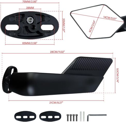 ل 2026 2025 YZF R6 R25 R3 R125 R15 CBR650R CBR500R CBR300R تعديل مرآة الرؤية الخلفية للدراجة النارية مع أجنحة دوارة قابلة للتعديل ، مناسبة 2010-2026 in Kuwait